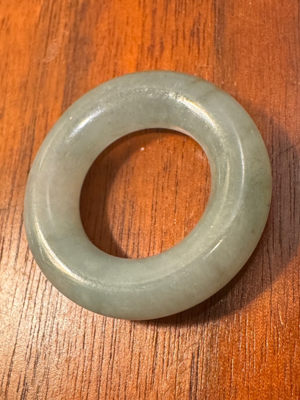 Smooth Pale Green Jade Donut Pendant